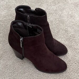 Style & Co. Dark Brown Suede Side-Zip Ankle Booties